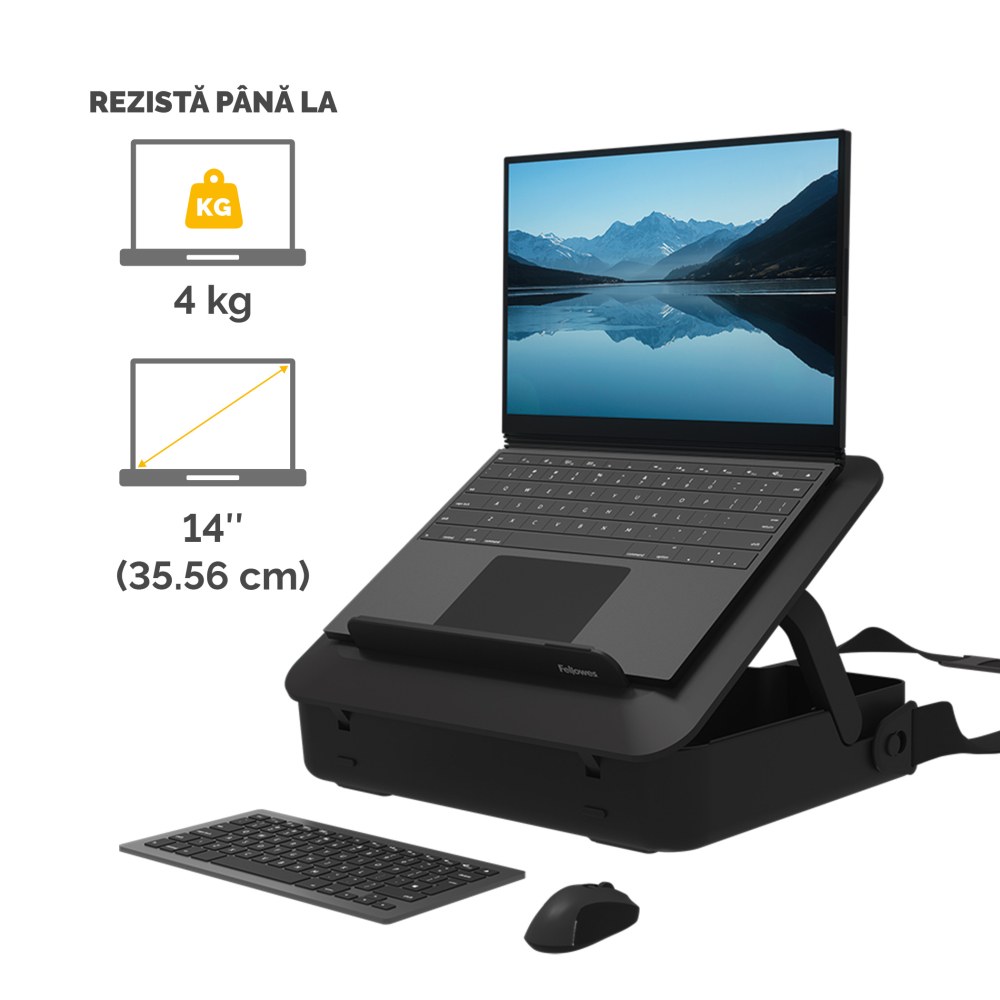 Geanta laptop cu suport ergonomic inclus negru breyta [2]