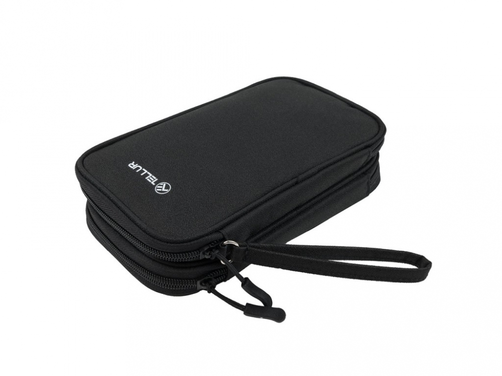 Geantă Tellur pentru organizare cabluri și accesorii, 21 x 12,5 x 6 cm, poliester, negru [3]