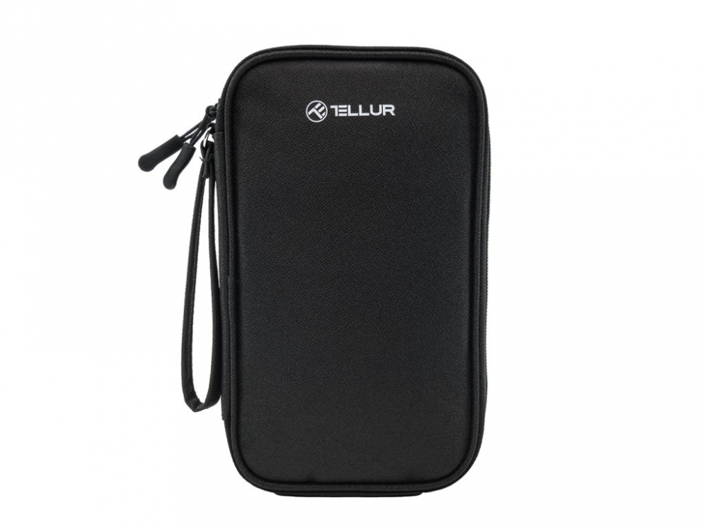 Geantă Tellur pentru organizare cabluri și accesorii, 21 x 12,5 x 6 cm, poliester, negru [1]