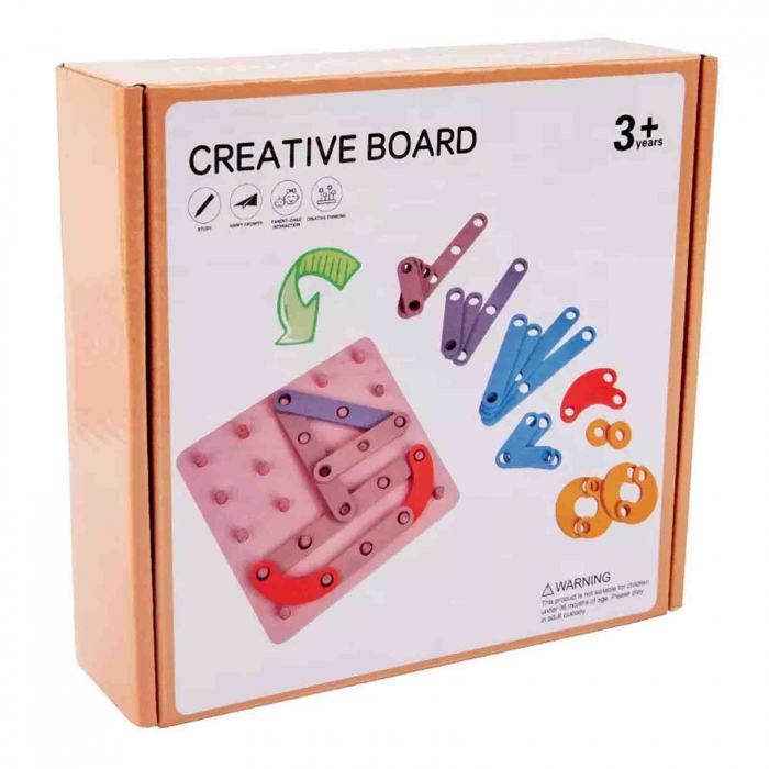 Joc educativ, Geoboard cu piese din lemn, 25 de coloane [6]