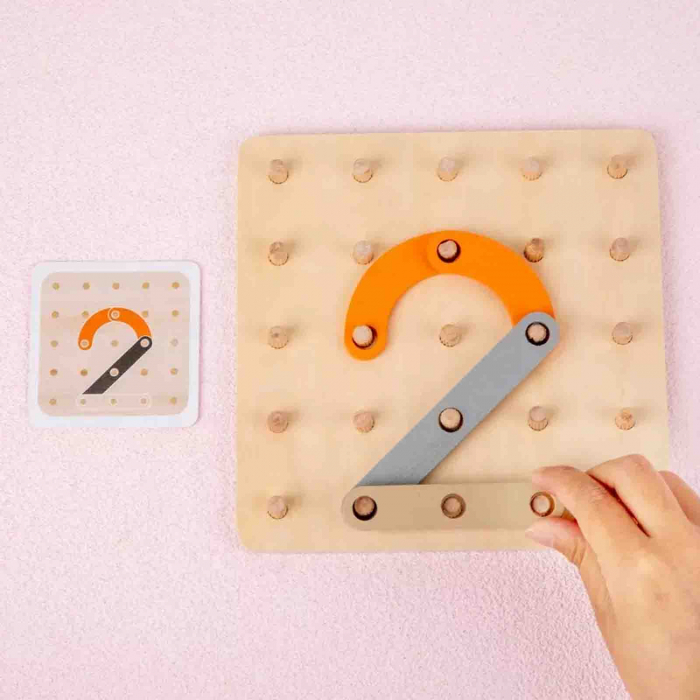 Joc educativ, Geoboard cu piese din lemn, 25 de coloane [4]