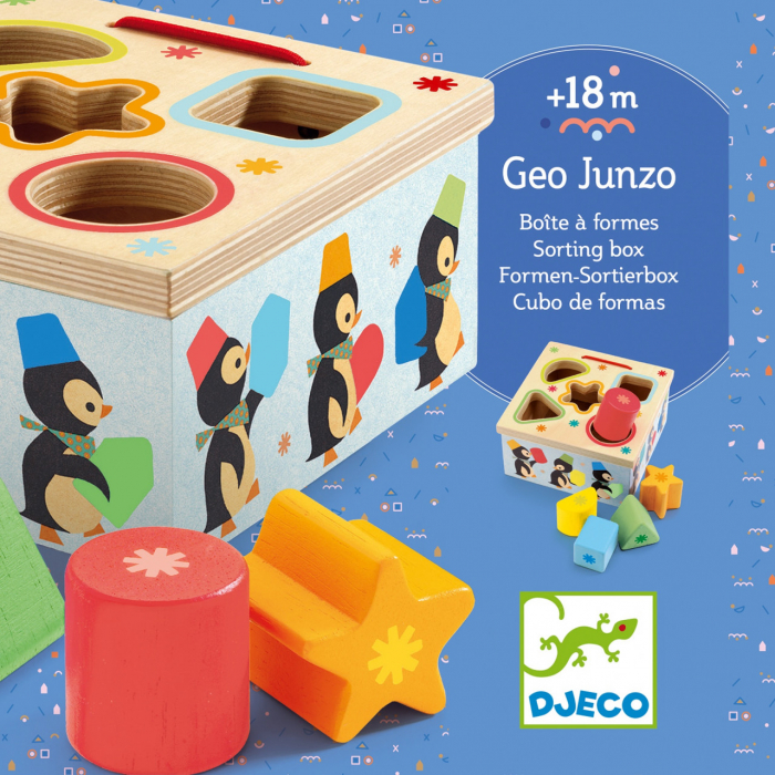 Geopingy - Cutia formelor, Jucarie de sortat forme, din lemn, 18 luni+, Djeco, varsta 1 - 3 ani, Baiat, Fata [2]