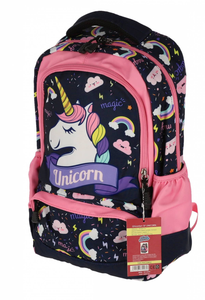Ghiozdan clasa 0 unicorn bleumarin 3 fermoare pigna [2]