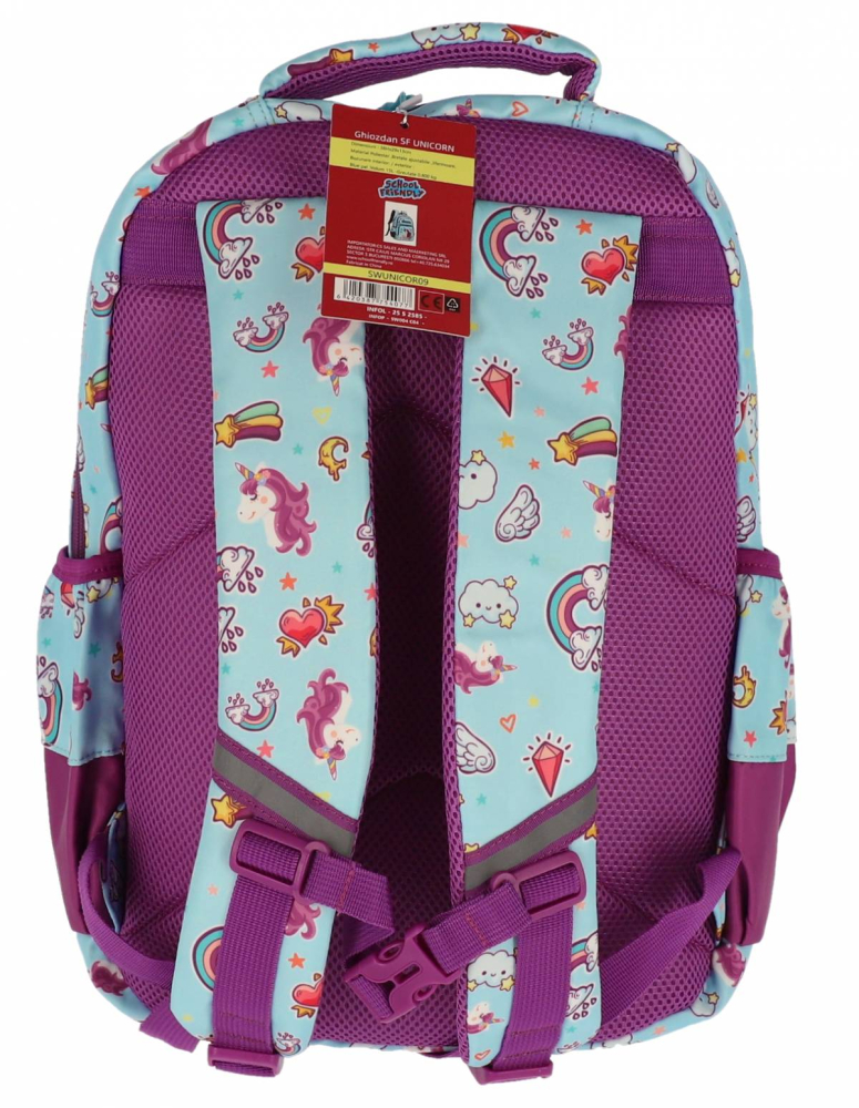 Ghiozdan clasa 0 unicorn blue mov 4 fermoare pigna [3]