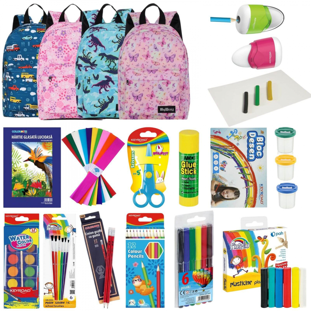 Ghiozdan echipat gradinita cu 15 rechizite scolare premium [1]