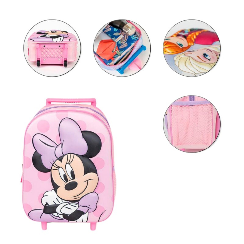 Ghiozdan gradinita Cerda Minnie 3D, 37cm, 1 compartiment, tip troller, roz, 37030 [4]