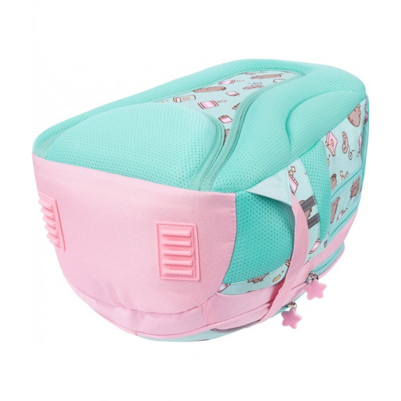 Ghiozdan St.Majewski Pusheen, 40cm, 4 compartimente, verde menta cu roz, BPL58 / 663178 [4]