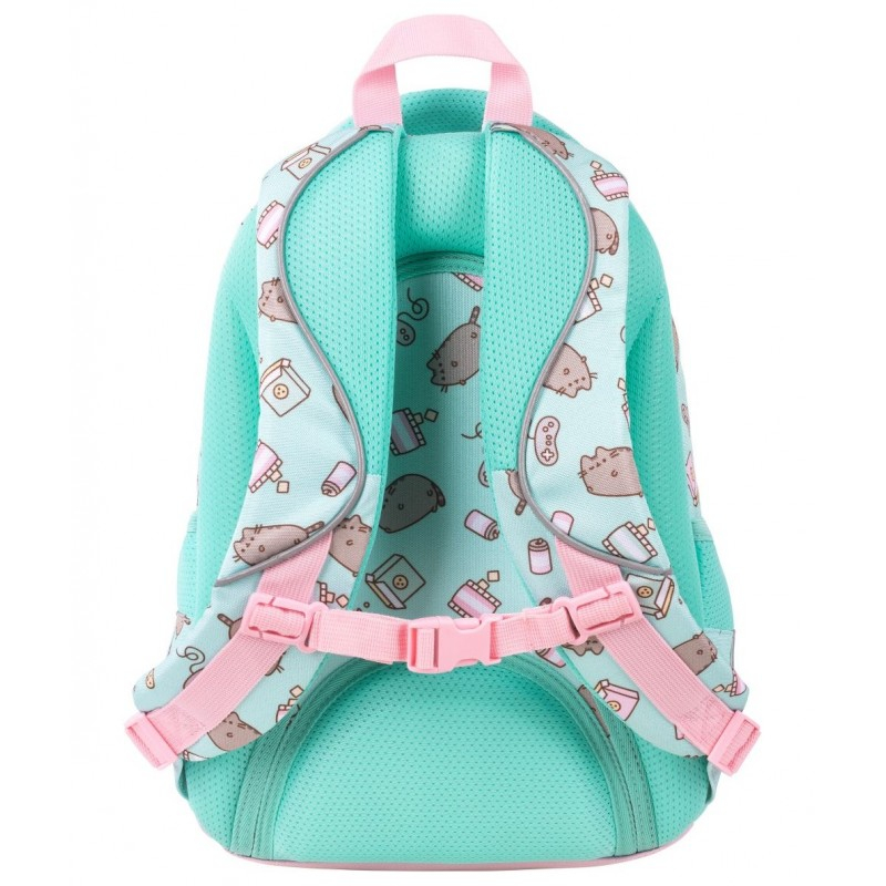 Ghiozdan St.Majewski Pusheen, 40cm, 4 compartimente, verde menta cu roz, BPL58 / 663178 [3]