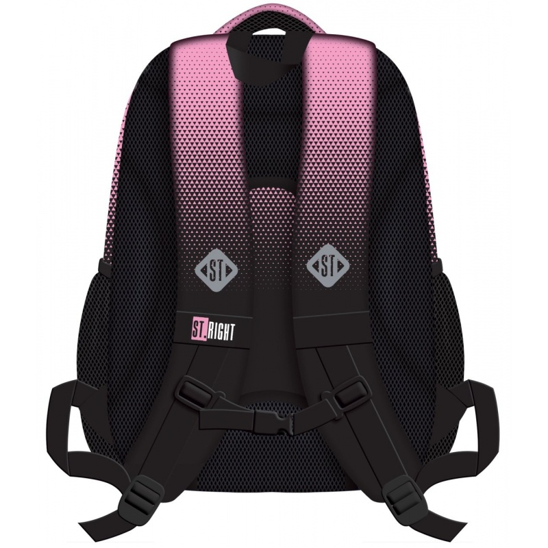 Ghiozdan St.Majewski St.Right Pink Gradient, 42cm, 4 compartimente, 1 buzunar, negru cu roz [2]