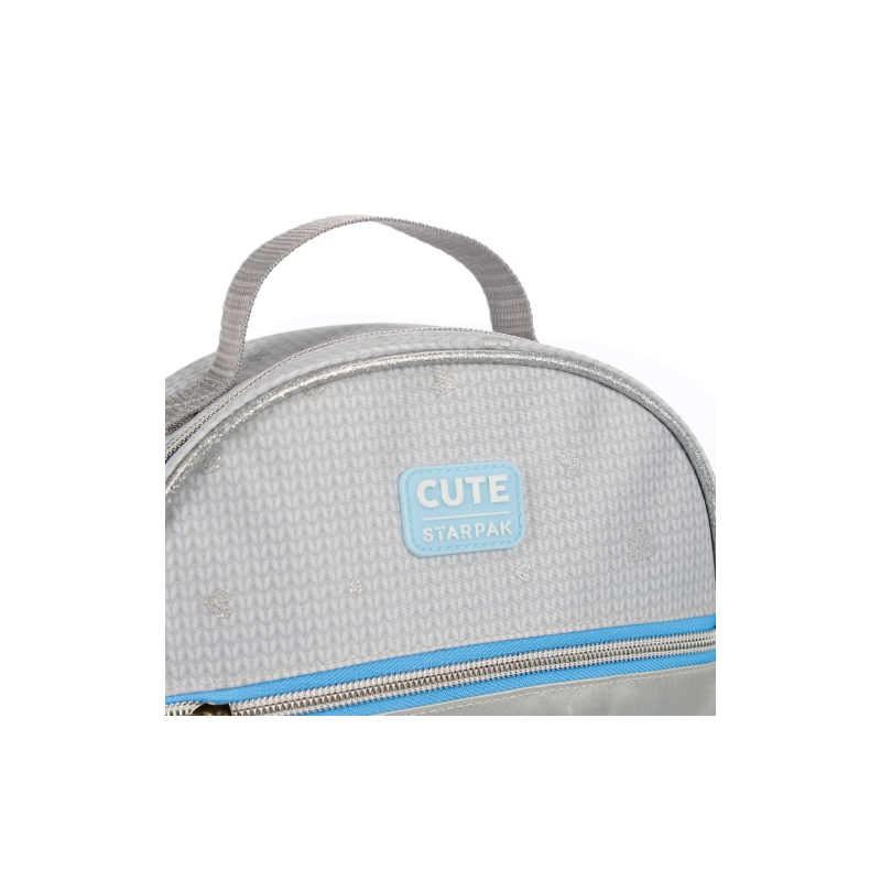 Ghiozdan Starpak Kitty, 1 compartiment, 3 buzunare, gri cu bleu, 485895 [3]