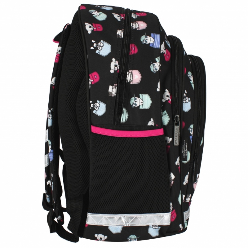 Ghiozdan Starpak Minisy, 39.5cm, 3 compartimente, 2 buzunare laterale, negru, 509031 [3]