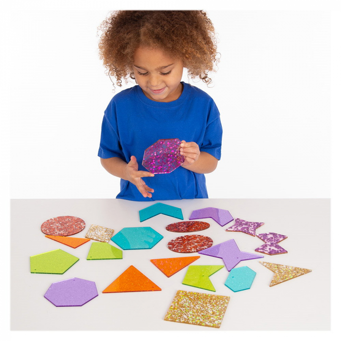 Glitter Shapes, forme colorate cu sclipici, 21 buc., TickiT, 3-9 ani [2]