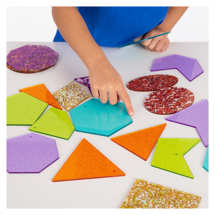 Glitter Shapes, forme colorate cu sclipici, 21 buc., TickiT, 3-9 ani [3]