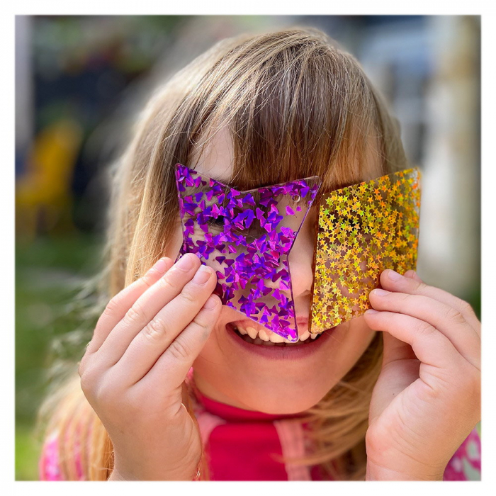 Glitter Shapes, forme colorate cu sclipici, 21 buc., TickiT, 3-9 ani [5]