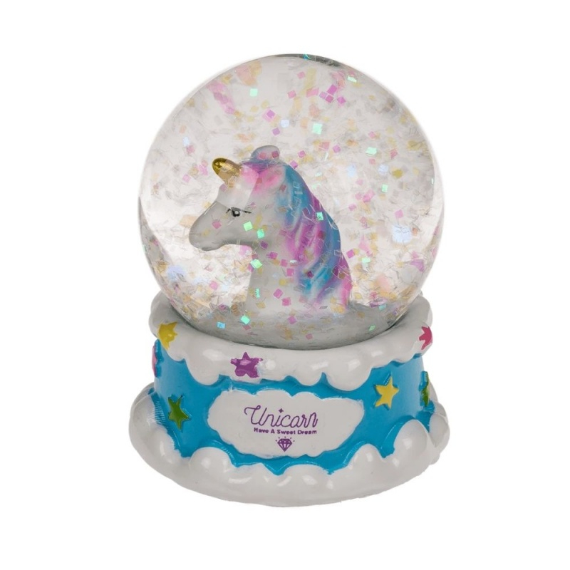 Glob din sticla unicorn Out of the blue, 190361, cu sclipici, 6x4.5cm [3]