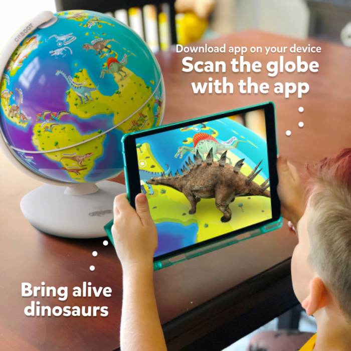 Glob interactiv ORBOOT Dinozauri, educativ, cu realitate augumentata, varsta 3 - 6, 6 - 9, 9+ ani, Baiat, Fata [3]