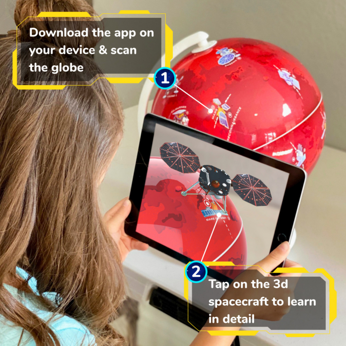 Glob interactiv ORBOOT Marte, jucarie educativa, cu realitate augumentata, varsta 3 - 6, 6 - 9, 9+ ani, Baiat, Fata [2]