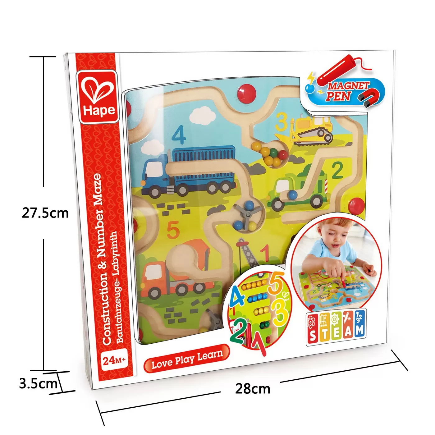 Hape labirint magnetic constructii si numere, varsta de la 2 ani la 7 ani [9]