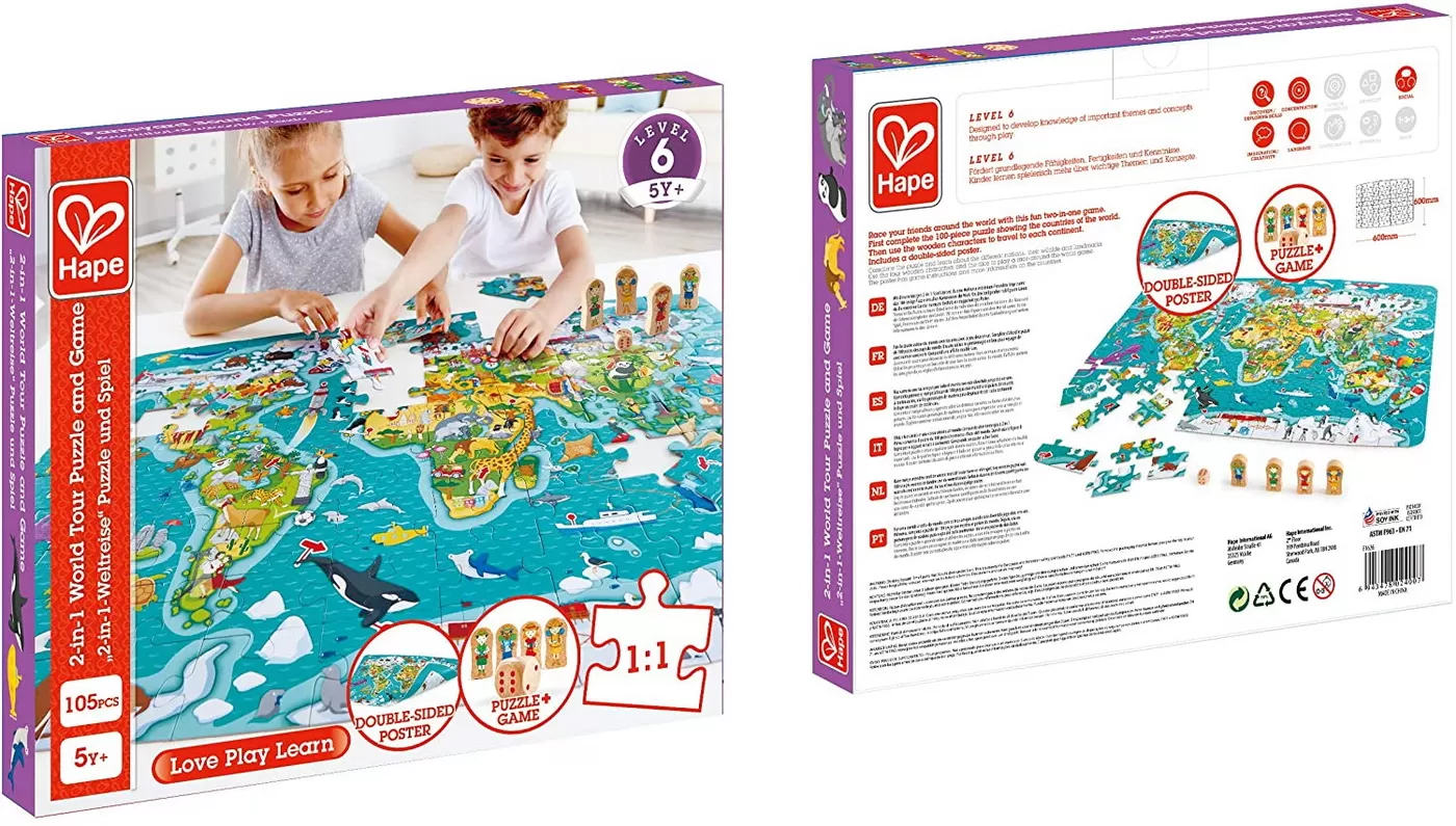 In jurul lumii, Joc Puzzle 2 in 1, 105 piese, varsta de la 5 ani la 10 ani [6]