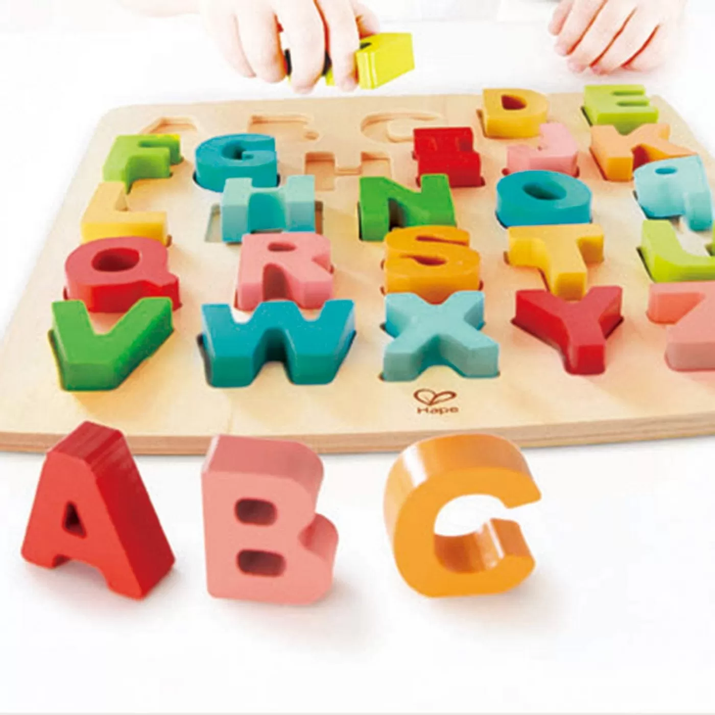 Litere Alfabet de Tipar, Joc Puzzle din lemn, varsta de la 3 ani la 10 ani [3]