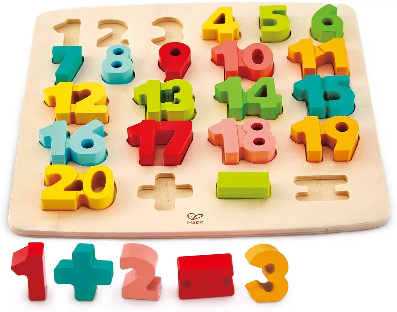 Joc puzzle incastru din lemn cu numere de la 0 - 20, matematica, varsta de la 3 ani la 10 ani [3]
