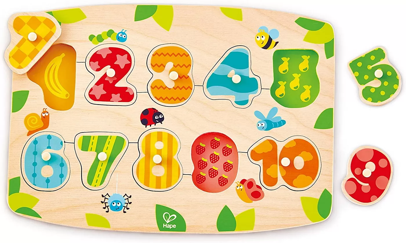 Cifre, Joc Puzzle incastru din lemn, Hape, varsta de la 3 ani la 10 ani [2]