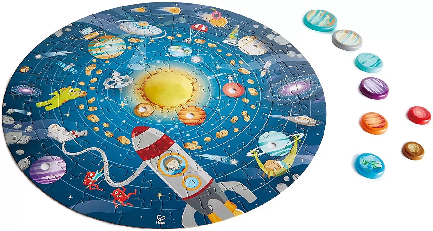 Sistemul solar, Joc Puzzle cu 102 piese, Hape, varsta de la 5 ani la 10 ani [2]