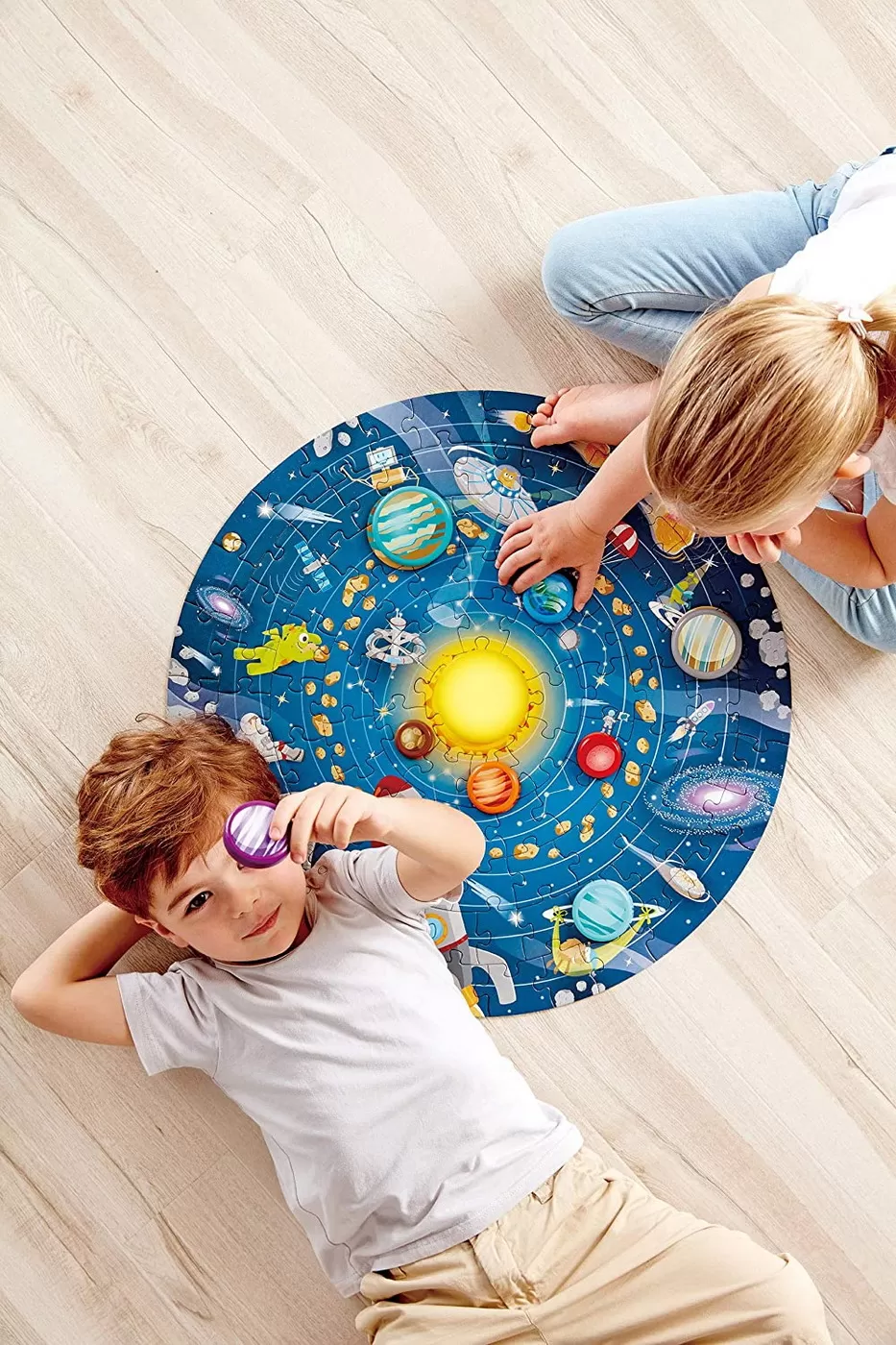 Sistemul solar, Joc Puzzle cu 102 piese, Hape, varsta de la 5 ani la 10 ani [4]