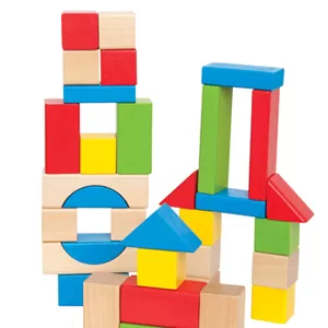 Set 50 cuburi din lemn de construit, Hape, varsta de la 1 an la 5 ani [2]