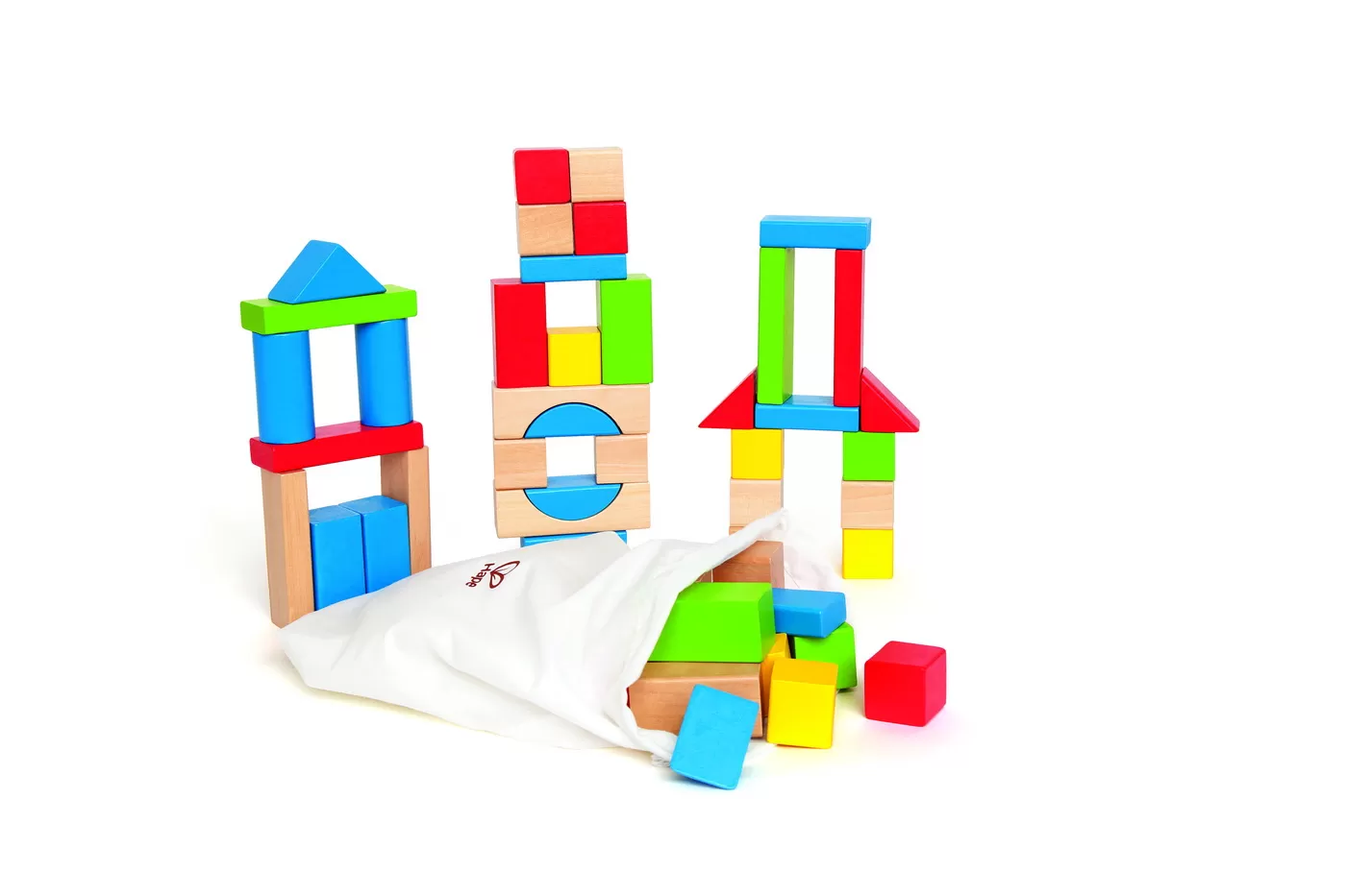 Set 50 cuburi din lemn de construit, Hape, varsta de la 1 an la 5 ani [5]