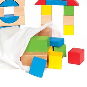 Set 50 cuburi din lemn de construit, Hape, varsta de la 1 an la 5 ani [4]
