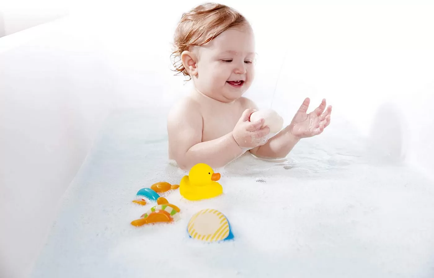 Set teddy si prietenii, jucarie de baie, Hape, varsta de la 0 luni la 2 ani [4]