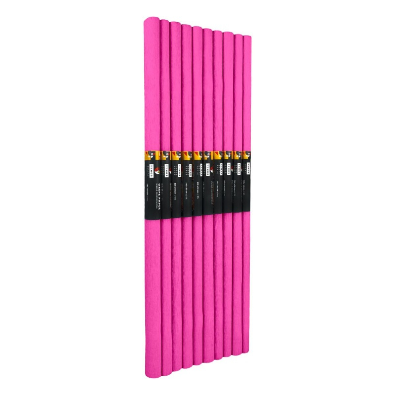 Hartie creponata Colorarte C14, 50x200cm, roz intens, set 10 role [2]