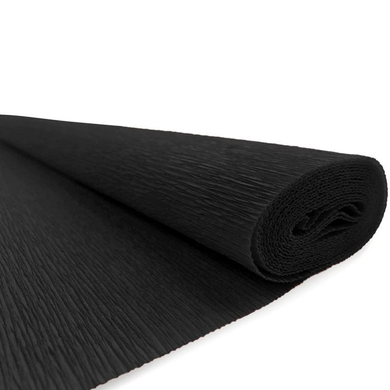 Hartie creponata Colorarte QC-026, negru, 50x200cm, solida floristica [2]
