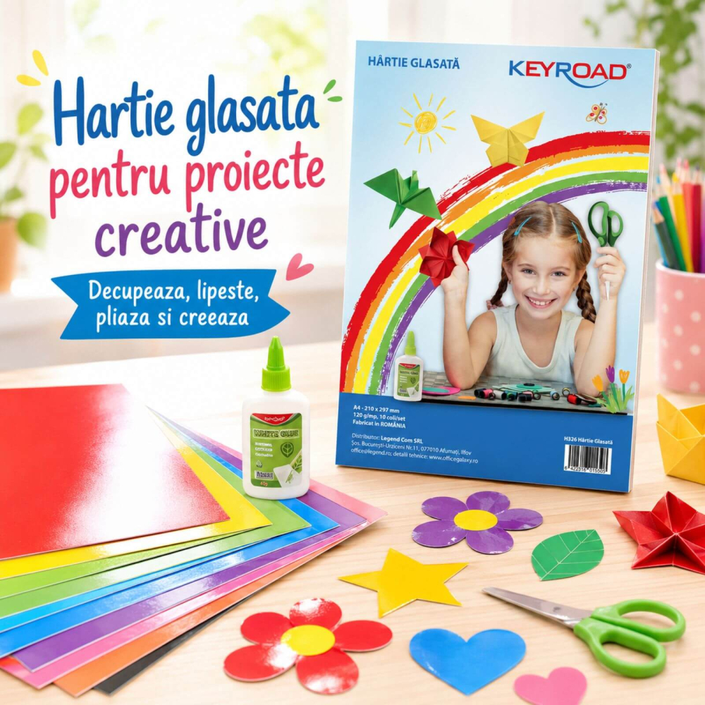 Hartie Glasata, Colorata si Lucioasa, A4, Set 10 Coli [2]