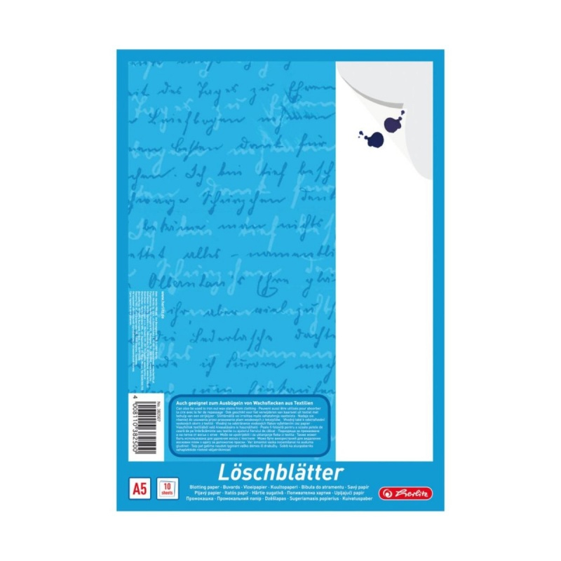 Hartie sugativa A5 alba, 10 coli/set, Herlitz – pentru cerneala, scoala si birou [1]