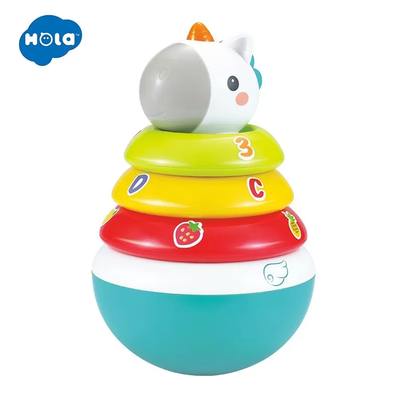 Hopa mitica roly poly unicorn cu inele pentru stivuit [2]