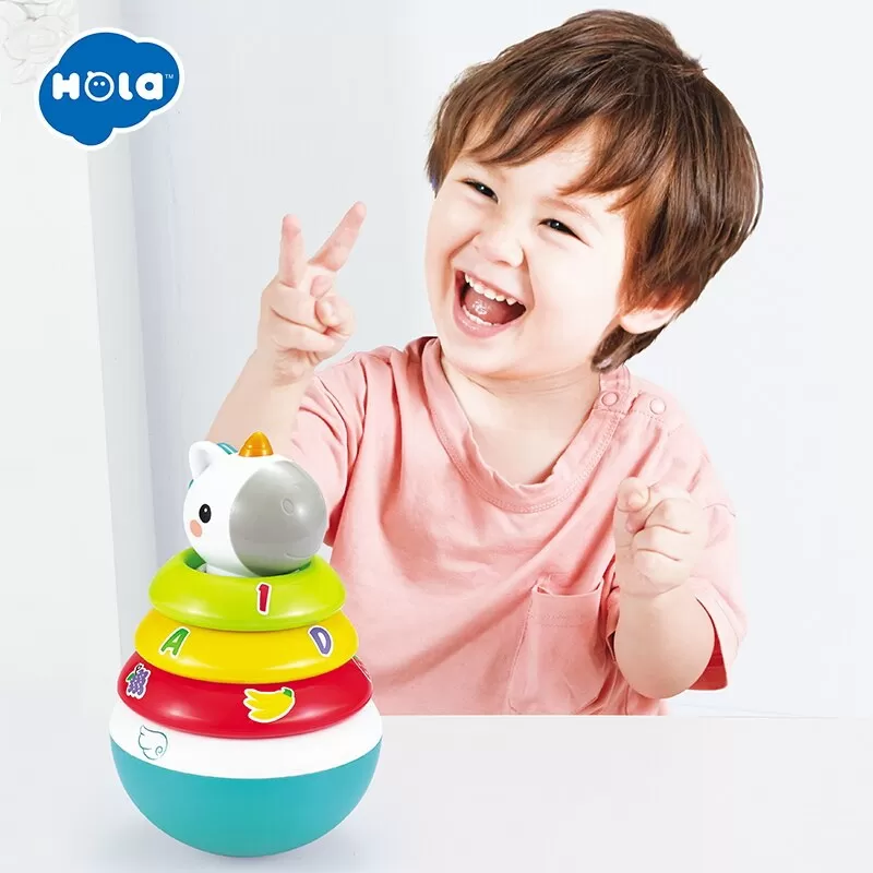 Hopa mitica roly poly unicorn cu inele pentru stivuit [5]