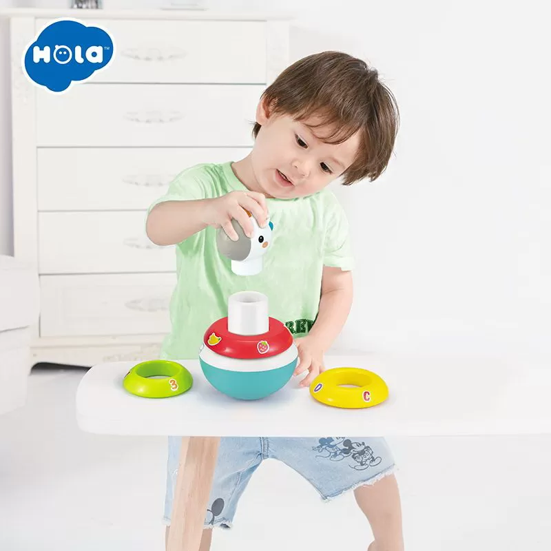 Hopa mitica roly poly unicorn cu inele pentru stivuit [6]