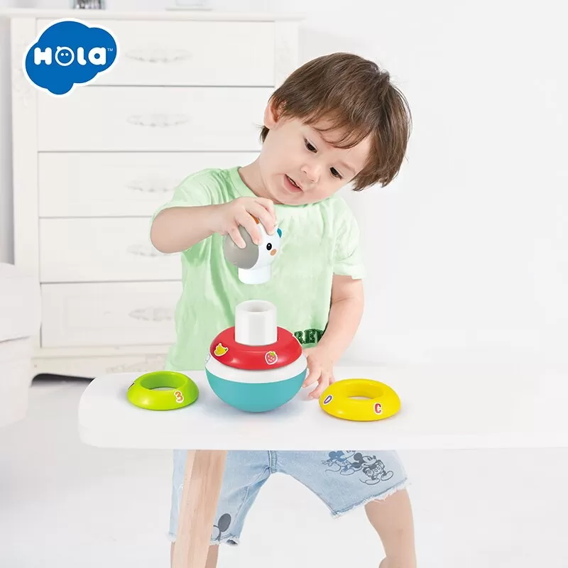 Hopa mitica roly poly unicorn cu inele pentru stivuit [4]