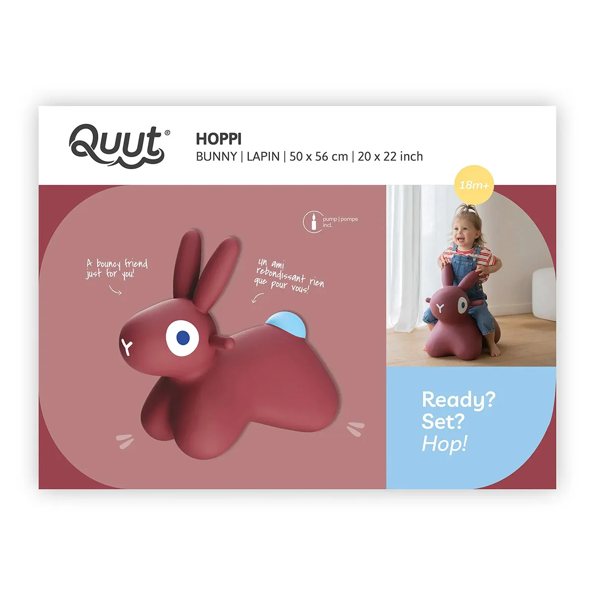 Hoppi Bunny, iepuras gonflabil saltaret, bordo, varsta 1-5 ani [5]