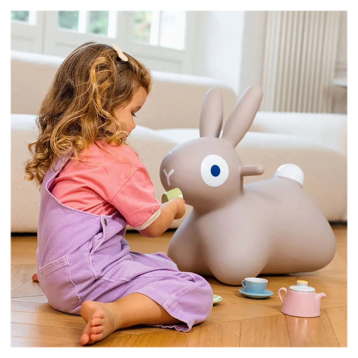 Hoppi Bunny, iepuras gonflabil saltaret, gri, varsta 1-5 ani [3]