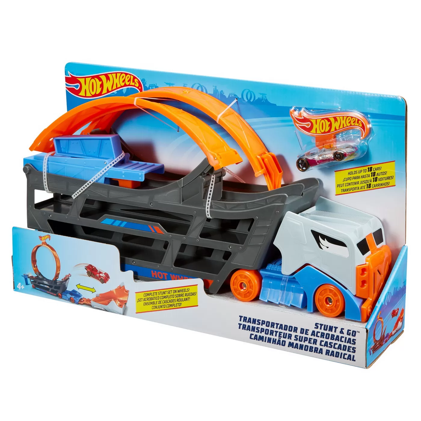 Hot wheels camion cu pista de lansare stunt n go, varsta de la 4 ani la 12 ani [7]
