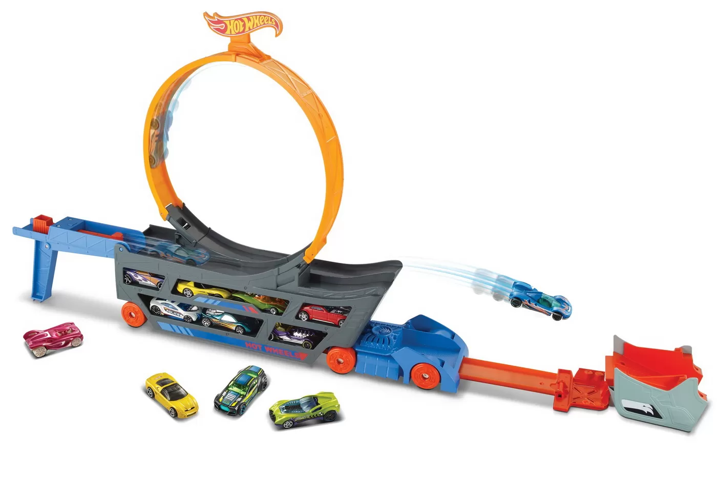 Hot wheels camion cu pista de lansare stunt n go, varsta de la 4 ani la 12 ani [2]