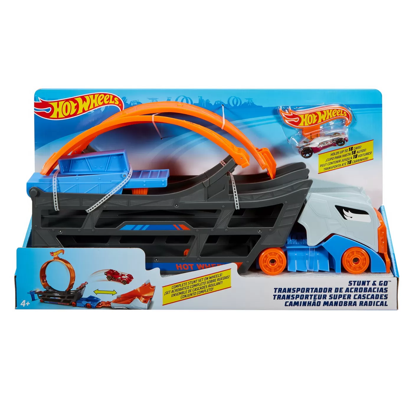 Hot wheels camion cu pista de lansare stunt n go, varsta de la 4 ani la 12 ani [1]