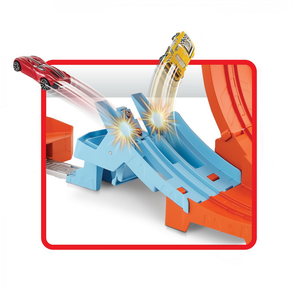Hot wheels circuit rapid cu lansator pentru cascadorii si masinuta exclusiva, varsta de la 3 ani la 9 ani [9]