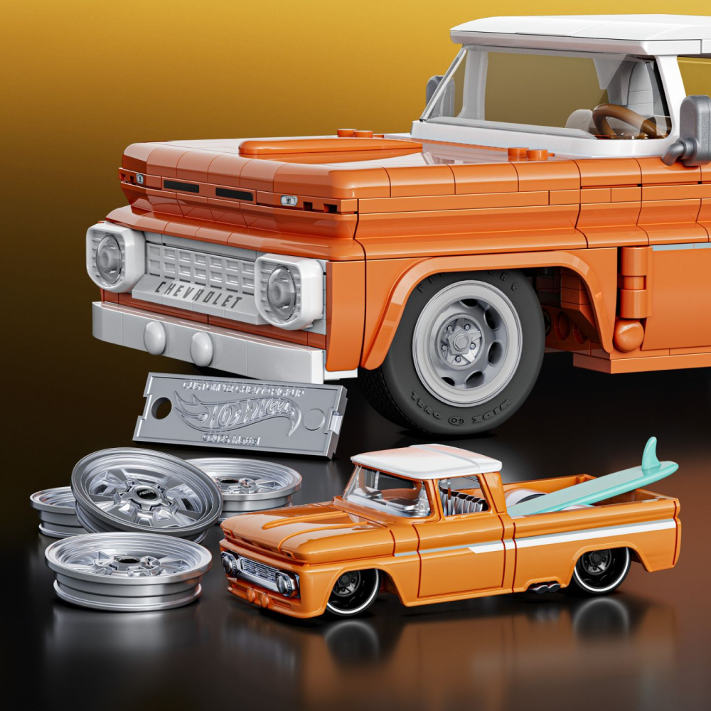 Hot wheels elite series set de constructii camioneta personalizata chevrolet 1962 copii cu varsta peste 10 ani [8]