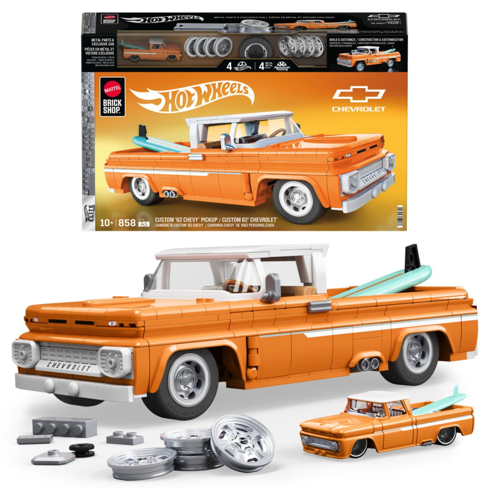 Hot wheels elite series set de constructii camioneta personalizata chevrolet 1962 copii cu varsta peste 10 ani [2]