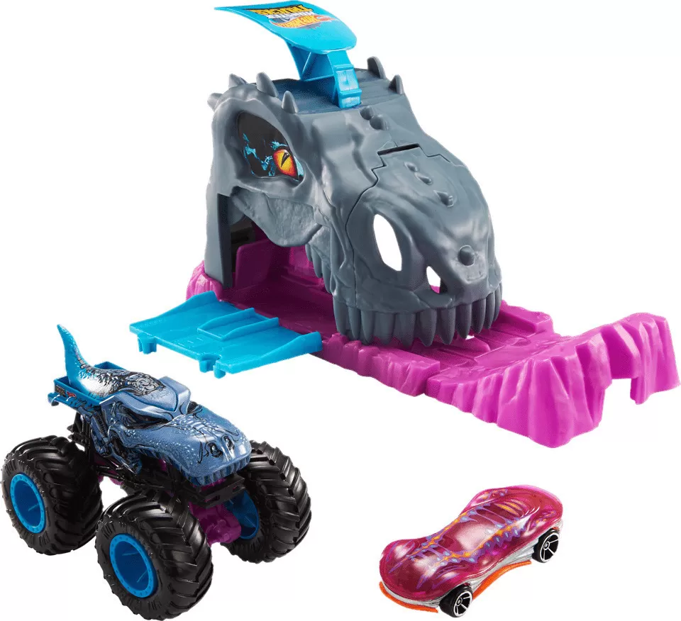 Hot wheels lansator monster truck team mega wrex cu doua masinute, varsta de la 3 ani la 10 ani [2]