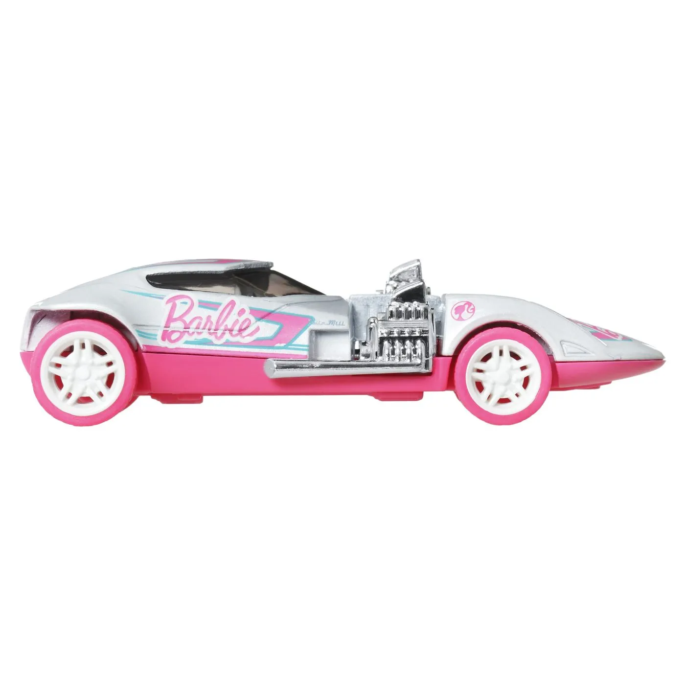 Hot wheels masinuta metalica cu sistem pull back barbie twin mill street power scara 1:43,  3 -7 ani [4]